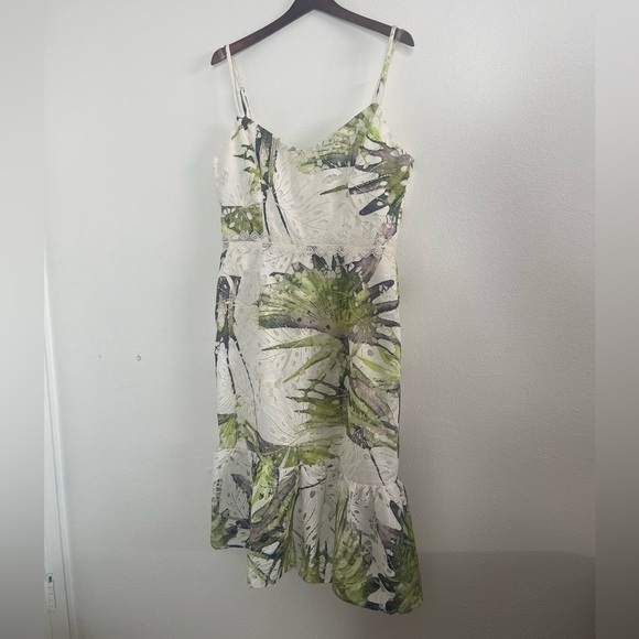 Nwot DRESS THE POPULATION Alea Dress Chartreuse Multi Size Large - Picture 7 of 9